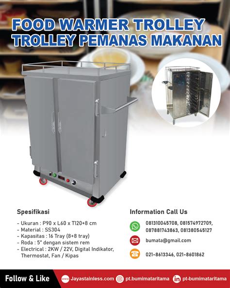 Trolley Pemanas Makanan Food Warmer Trolley Penghangat Makanan