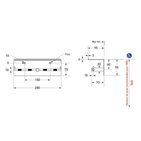 Doble portarollo papel higiénico inox de pared NEOX con tableta