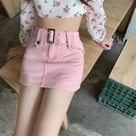 Summer Highwaist Mini Skirt For Womens Korean Retro Ins Design A Line