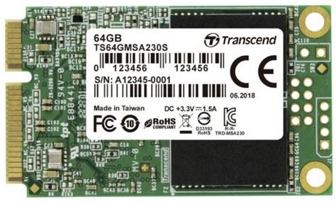 SSD диск Transcend 230S 64GB mSATA 3D NAND TLC TS64GMSA230S фото