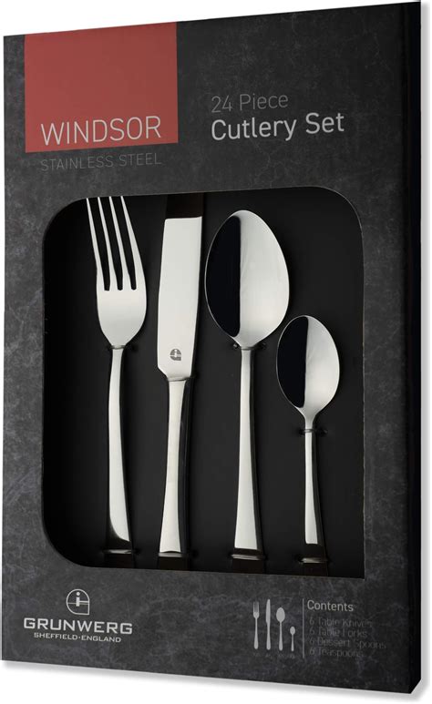 Windsor Boxed Cutlery Set Mirror 24 Piece Uk Home And Kitchen