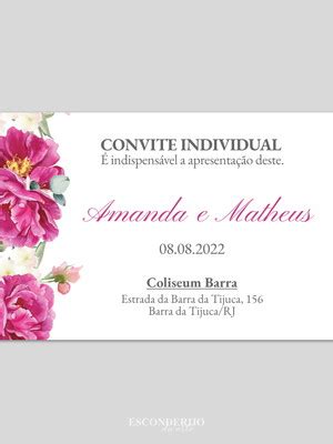 Convite Digital Casamento Fúcsia Magenta Elo7