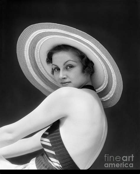 Woman In Large Straw Hat C 1930s Photograph By H Armstrong Roberts Classicstock Fine Art America