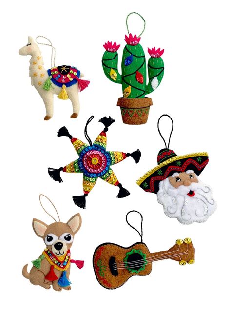 Feliz Navidad Felt Ornament Kit (Set of 6)