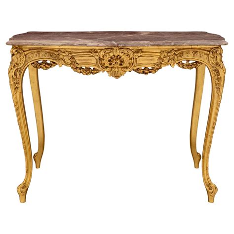 19th Century French Louis XV Style Giltwood Center Table At 1stDibs