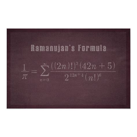 Ramanujan's Pi Formula - Math Poster | Zazzle | Math poster, Pi formula ...