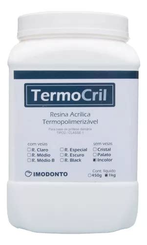 Resina Termopolimeriz Vel Termocril Kg Incolor Imodonto