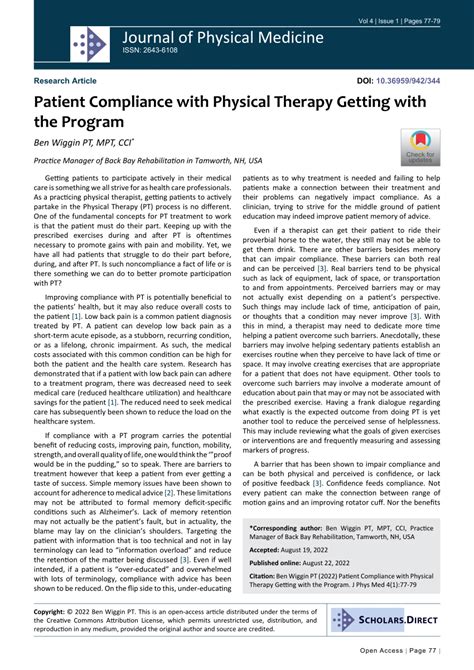 Pdf Patient Compliance With Physical Therapy Getting With The Program