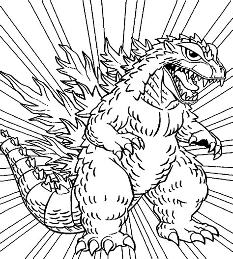 Cartoon Godzilla Coloring Page - Free Printable Coloring Pages