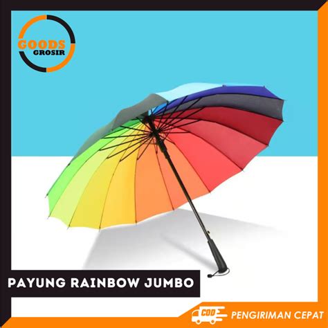 Gg Payung Rainbow Jumbo Payung Golf Size Besar Motif Pelangi