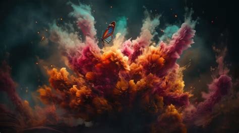 Una Pintura De Un Cohete Volando A Trav S De Una Nube De Humo Foto