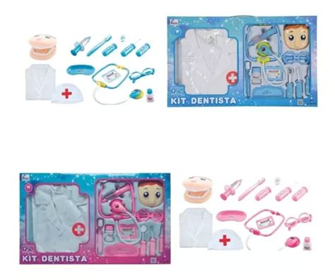 Kit Dentista Infantil Brinquedo Médico Educativo 13 Peças