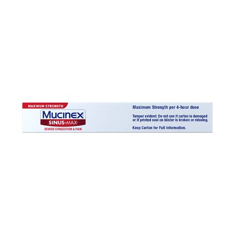 Maximum Strength Mucinex Sinus Max Severe Congestion And Pain Mucinex Usa