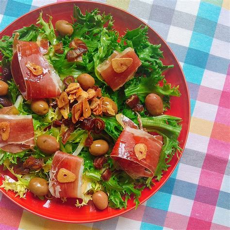 Ensalada De Escarola Con Ajo Y Jam N Cocinando Con Lola