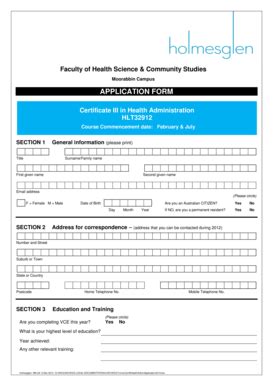 Fillable Online Holmesglen Edu Certificate Iii In Health Administration