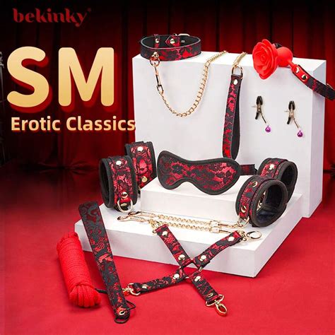 Bekinky Rose Flower Gag Red Lace Set Sm Erotic Toys Room Conditioning Torture Props 10 Pcs Set