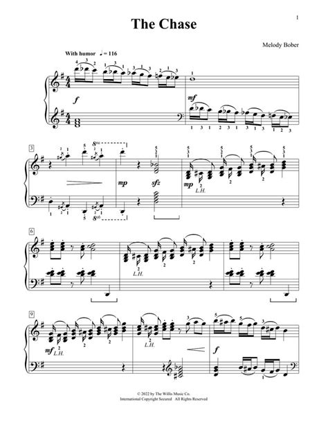 Melody Bober The Chase Sheet Music Notes Chords Score Download Printable Pdf Score Sheet