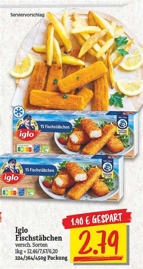 Iglo Backfisch stäbchen Oder Käpt n Iglo 15 Fischstäbchen Angebot bei