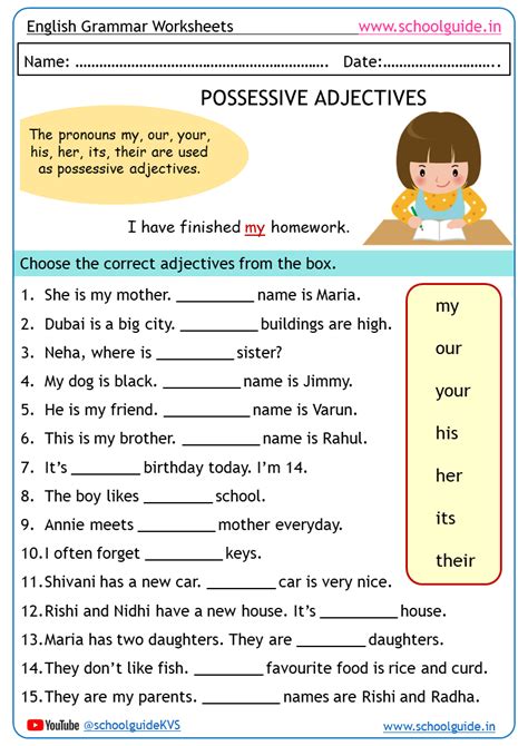 Possessive Adjectives His Her Their ESL Worksheet Worksheets Library