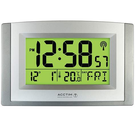 Acctim Stratus Smartlite Radio Controlled Lcd Wall Clock Uk