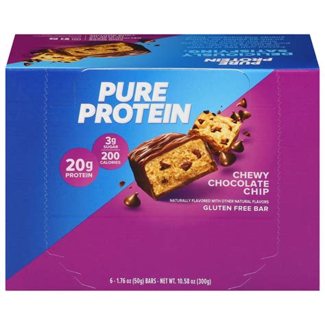 Save On Pure Protein Gluten Free Chewy Chocolate Chip 20g Protein Bar 6 Ct Order Online