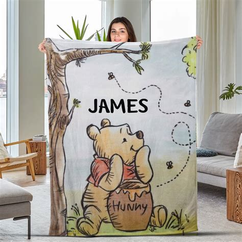 Personalized Winnie The Pooh Blanket Pooh Bear Blanket Etsy