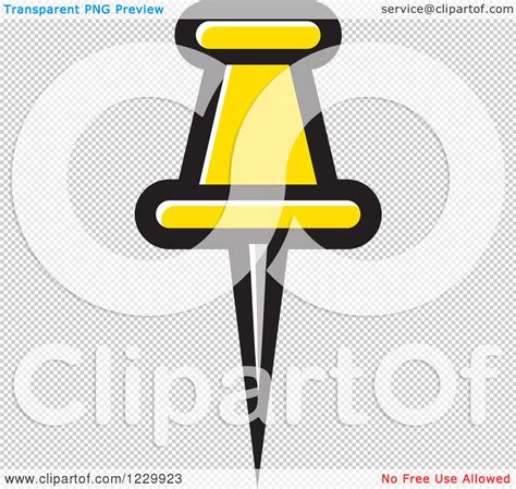 Clipart Of A Yellow Push Pin Icon Royalty Free Vector Illustration By