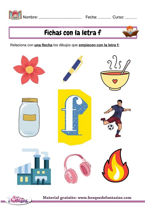 Letra F Relacionar Con Dibujos Juegos Infantiles