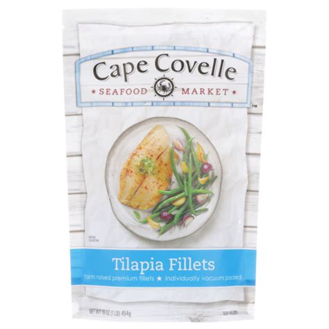 Cape Covelle Seafood Market Wild Caught Premium Tilapia Fillets 16 Oz