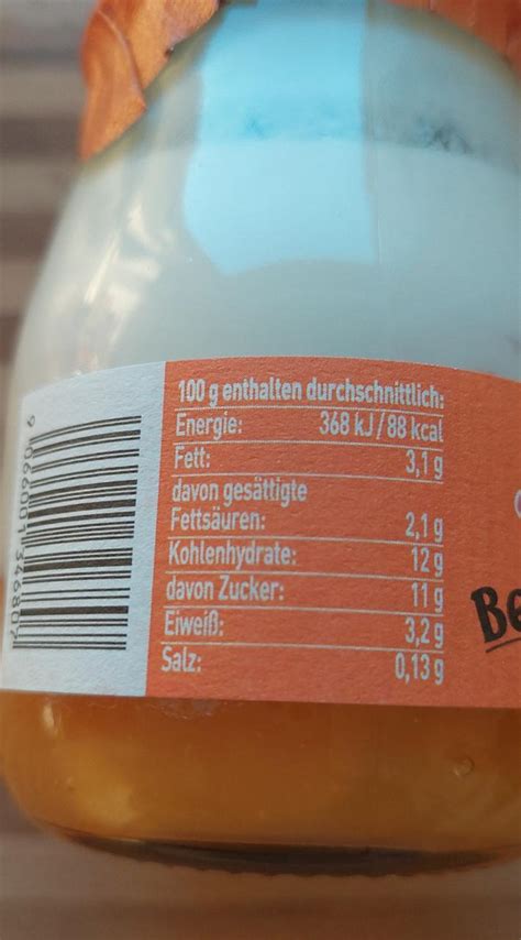 Berg Bauern Joghurt Pfirsich Maracuja Schärdinger kalorie kJ a