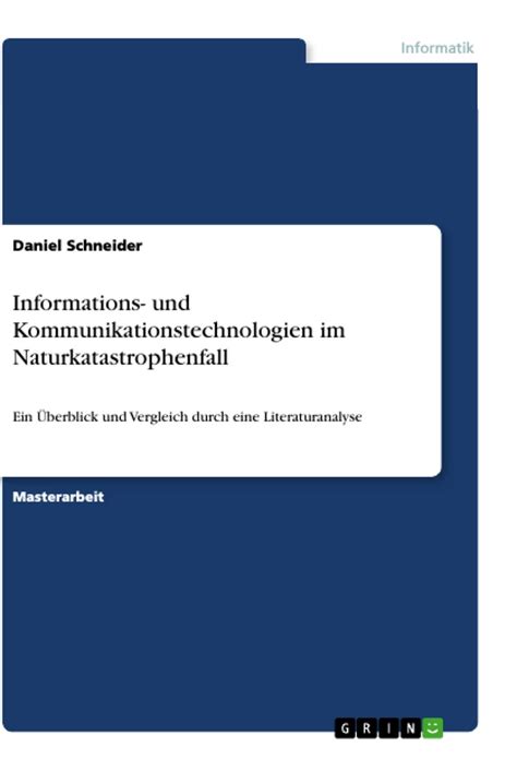 Informations Und Kommunikationstechnologien Im Naturkatastrophenfall