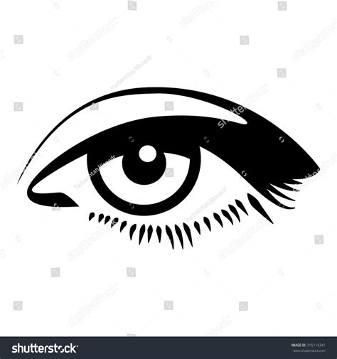 Beautiful Woman Eye Vector Illustration Ink Stock Vector Royalty Free