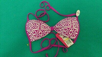 Nwt Hula Honey Juniors Swimsuit Bikini Top Bra Sz M Push Up Halter Ebay