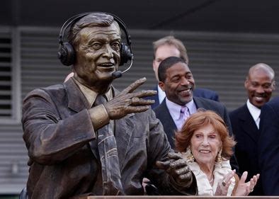 Chick Hearn statue in front of Staples Center.JPG