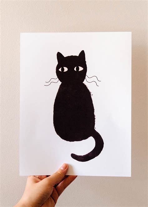 Black Cat Art Print | Feline Elegance | Mimi & August