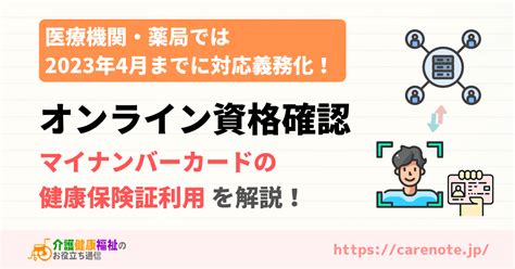 オンライン資格確認義務化 マイナンバーカード保険証利用を徹底解説！ 介護健康福祉のお役立ち通信