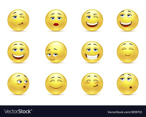 Funny Smiles Royalty Free Vector Image Vectorstock