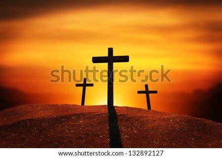 Three Crosses Clipping Path Sunset Sunrise Stock Photo 132892127 ...