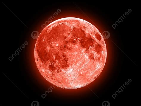 Red Moon Isolated On A Black Photo Background And Picture For Free