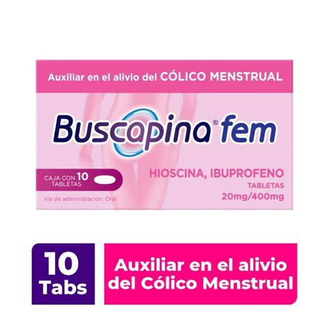 Buscapina Fem 10 Tabletas Hioscina 20 Mg Ibuprofeno 400 Mg Walmart