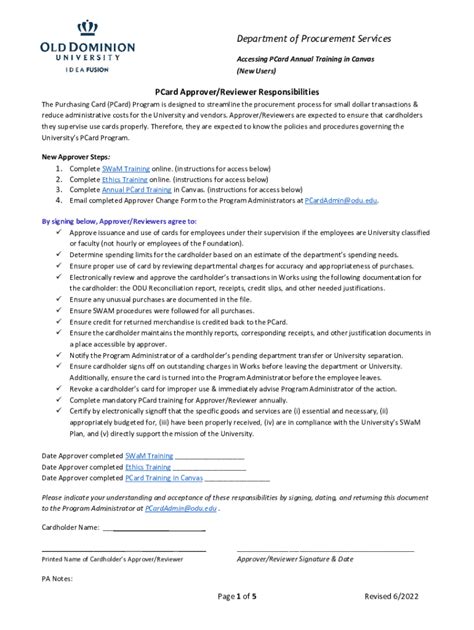 Fillable Online PCard Approver Change Form Fax Email Print PdfFiller