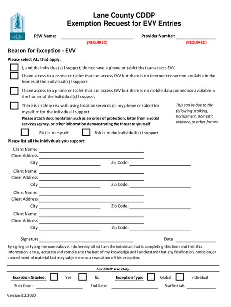 Fillable Online Evv Exception Form V Xlsx Fax Email Print Pdffiller