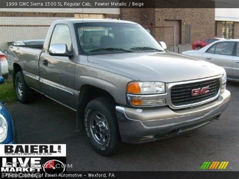 Pewter Metallic 1999 Gmc Sierra 1500 Sl Regular Cab Beige Interior