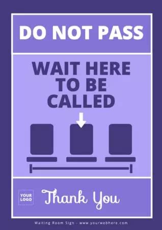 Printable Waiting Area Sign Templates