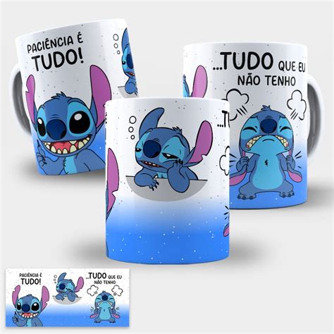 Arte Digital Para Caneca Stitch Paci Ncia Elo