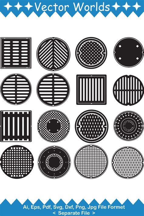 Manhole cover sewer SVG Vector Design. - MasterBundles