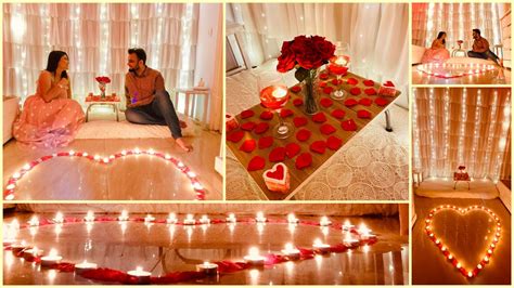 Anniversary Surprise For Husband Candle Light Dinner At Home Romantic Room Decoration