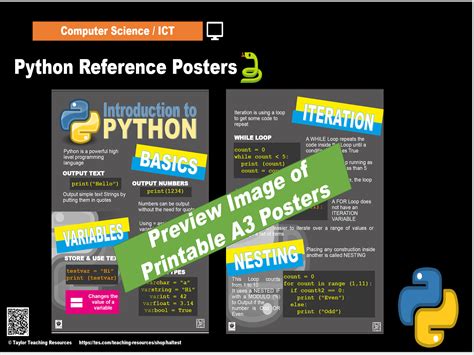 Python Reference Posters Ks3 Gcse Computer Science Teaching Resources