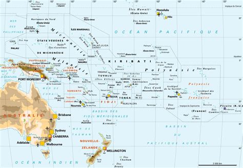 Continent Les Cartes De Locéanie Avec Les Pays