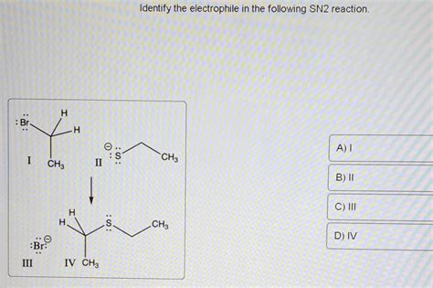 Solved Identify The Best Conditions To Complete The Sn Chegg